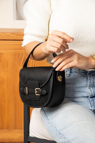 Mojeva Delya Black Premium Quality Double Handle Women's Hand, Crossbody, Shoulder Bag