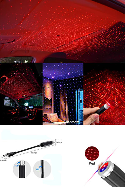 Buka Shops Mini USB Projektör Gece Lambası, Taşınabilir Esnek USB Gece Lambası