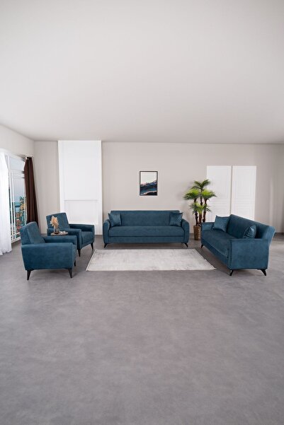 Kilim Mobilya Dove Yüksek Ayaklı 3 3 B B Koltuk Takımı Mavi