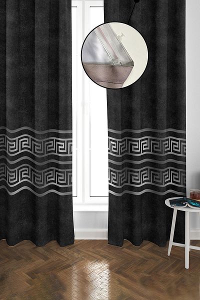Doruklar Home Collection Blackout Light Proof Blackout High Quality Background Curtain 140 X 270