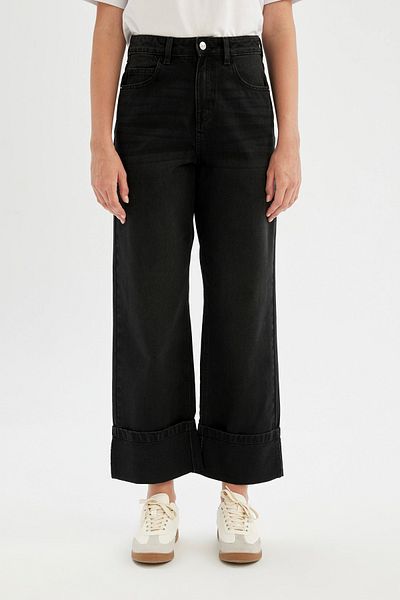 DeFacto Relax Fit High Waist Ankle Length Jean Pants C6387Ax24Au
