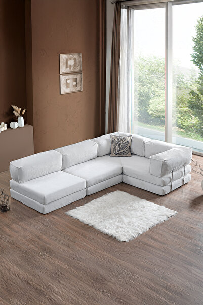 Doqu Home Living Fonksiyonel Köşe Koltuk Cosmo Gümüş Gri