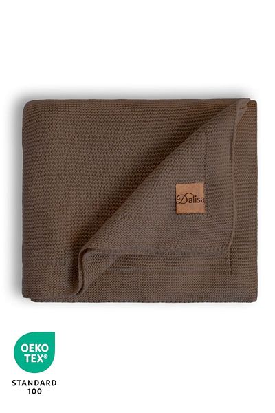 DALİSA Alina Knitwear Plain Knitted Knee Blanket, Sofa Shawl, Children's Blanket Brown - 130x150