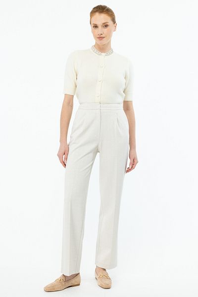 Ekol PATTERNED BOWL LEG PANTS
