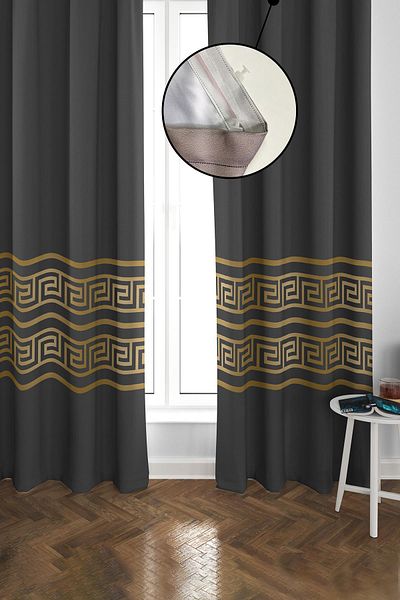 Doruklar Home Collection Blackout Light Proof Blackout High Quality Background Curtain 140 X 270