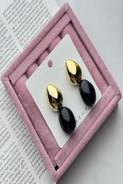 DEMOKAN Women's Earrings Vip Series Imported Zircon Botega-Damla Model Acrylic Look Does Not Tarnish Earrings