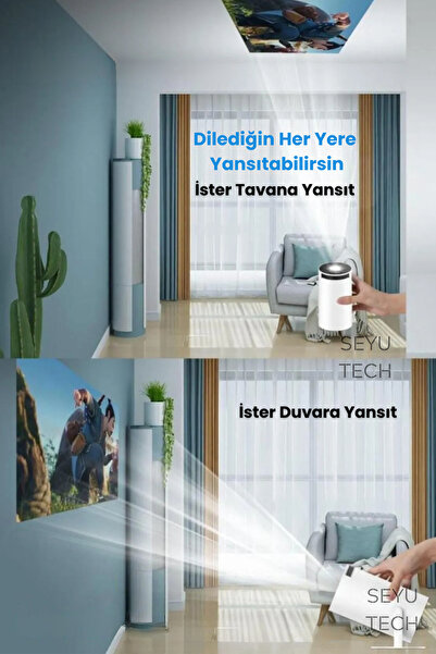 SEYUTECH Hy300 Pro Upgrade Projeksiyon Cihazı Ultra Hd Android Ev Projektörü Wifi,bluetooth,hdmı