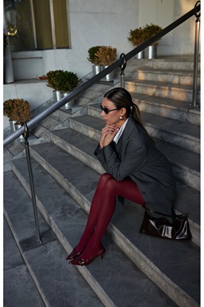 MONVUER BOMVU BORDO OPAK KADIN KÜLOTLU ÇORAP