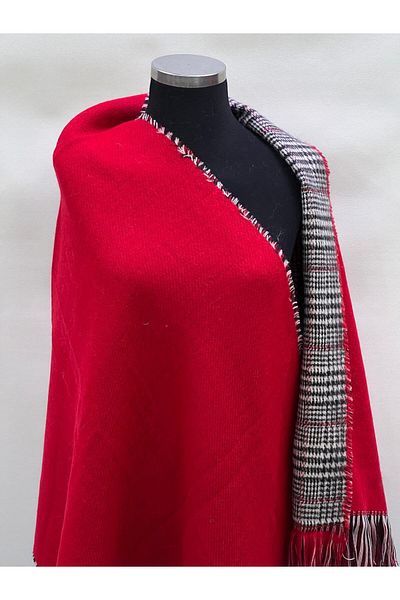 NURMAHREM Scarf Scooter Pattern Double-Sided Single Color Houndstooth Pattern Shoulder and Neck Scarf Quality Fabric