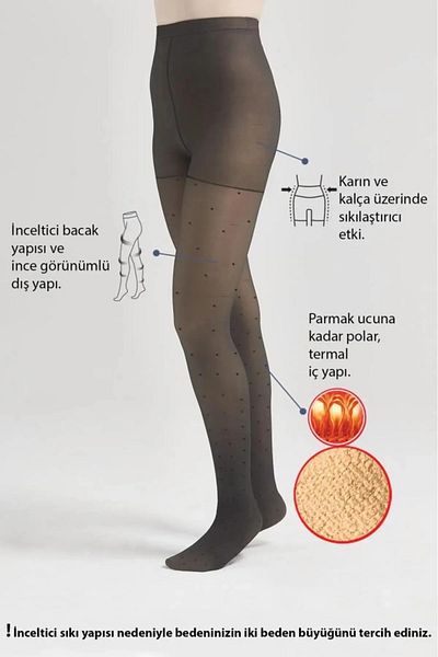 SAUNA SUIT Нови зимни топли поларени чорапи, цвят кожа, черни чорапогащи на точки