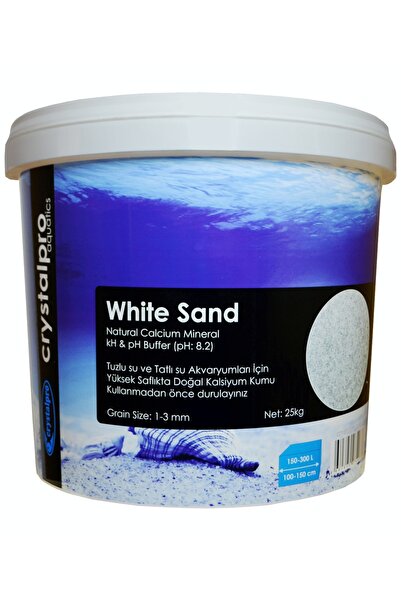Crystalpro White Sand 25kg - Beyaz Akvaryum Kumu - Kalsiyum Karbonat Kum - Re...