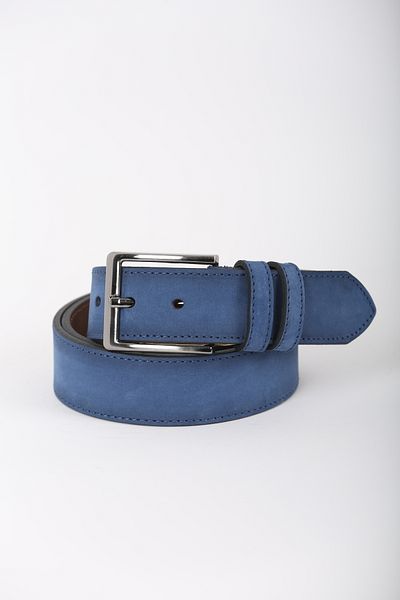 KASVA DERİ 4 cm Jeans Blue Nubuck Leather Belt