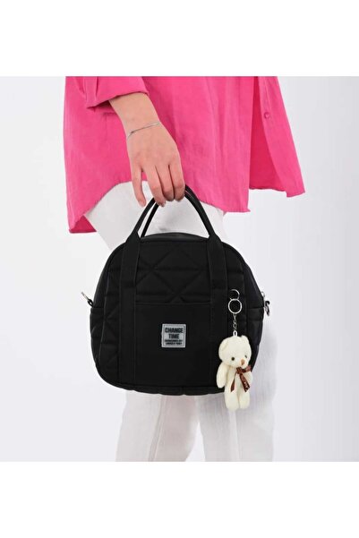 Skygo SİYAH KADIN KAPİTONE KOL VE OMUZ ÇANASI AYICIK ANAHTARLIK HEDİYELİ