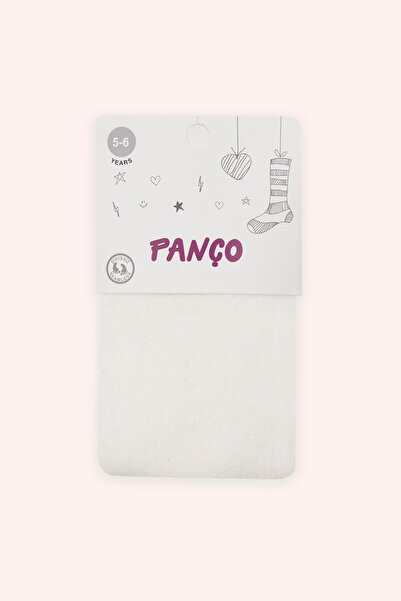 Panço Kız Bebek Pamuklu Ekru Külotlu Çorap