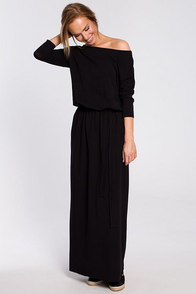 Made of Emotion Rochie maxi din bumbac cu centura in talie