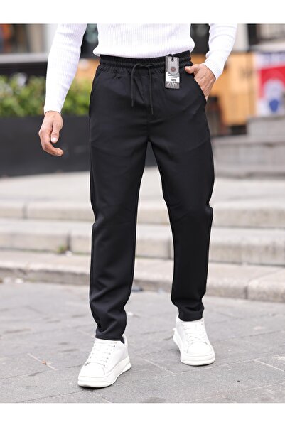 WKM Men's Jogger Fit Casual Jeans Double Fabric Trousers