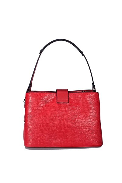 AREGA Üç Gözlü Kırmızı Kadın El &omuz Çanta