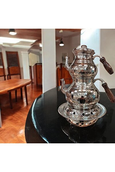Bakır Center Bakır Çaydanlık Osmanlı Ocağı Bakır Demlik El Çekiç Dövme 2.80 L...