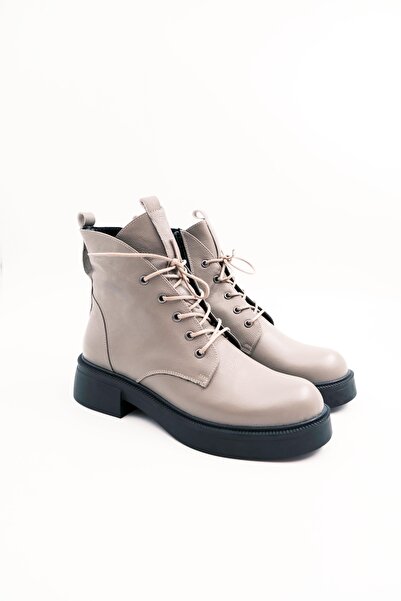 Tenau Cizme de damă din piele naturală de culoare bej