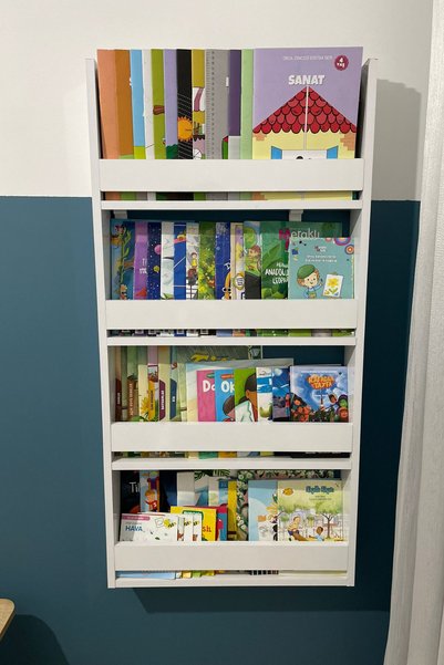Dekomonte Montessori Çocuk Odası Kitaplık 4 Raflı 120 * 60