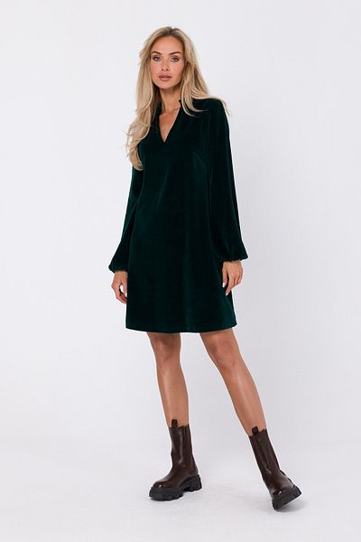 Made of Emotion Velour dress with a V-neck