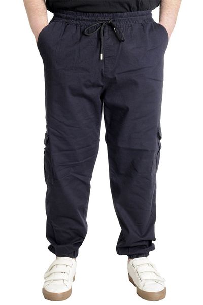 ModeXL Ленен карго джогър Mode Xl Plus Size Valencia 21911 Тъмносин