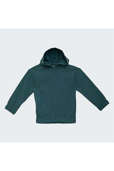 mumuko Boy's Hooded Printed Sweatshirt Green Color 100% Cotton