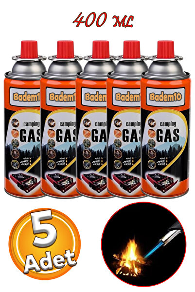 Badem10 Kamp Gazı 5 Adet Bütan Propan Gaz Tüpü Portatif Ocak Kartuşu Tek kull...