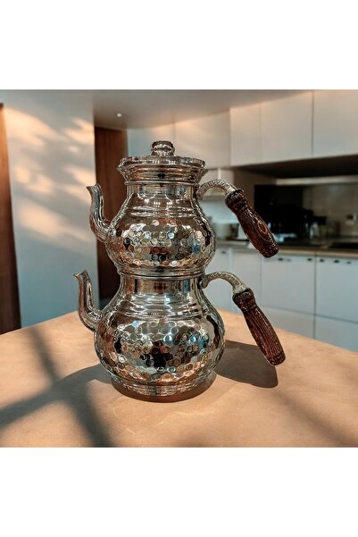 Bakır Center Bakır Çaydanlık Bakır Demlik El Dövmesi Çekiç Dövme 2.80 Litre K...