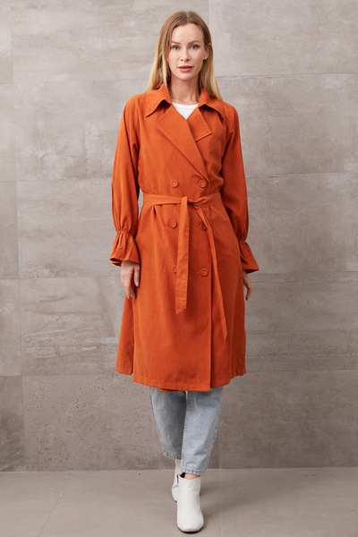 DPARİS Belted Buttoned Trench Coat