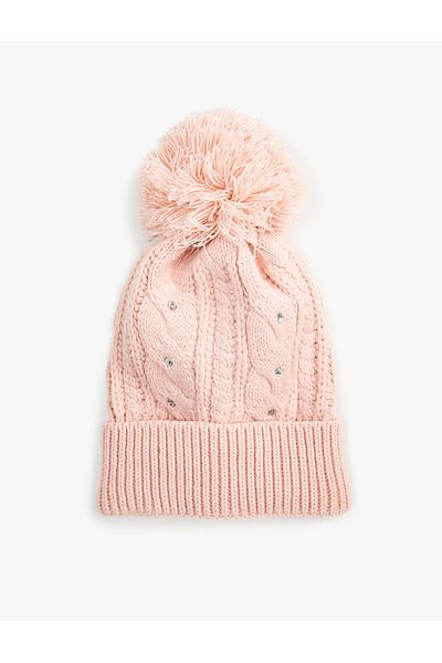 Koton Pompom Stone Knitted Beret