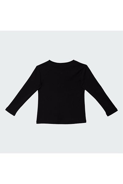 mumuko Girl's Printed Long Sleeve Tshirt Black 100% Cotton