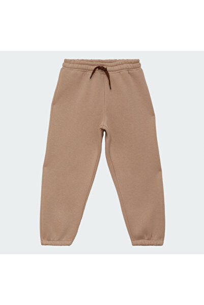 mumuko Erkek Çocuk Eşofman Altı Bej Beli Ve Paçası Lastikli 3 Iplik Şardonlu ...