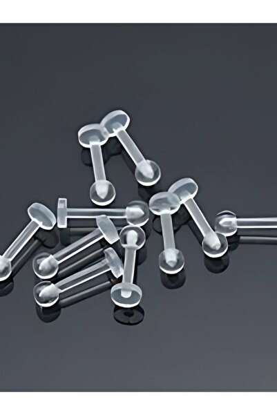 DCPİERCİNG Top 3 mm x 6 mm x 1.2mm Bioplastik Labret Piercing