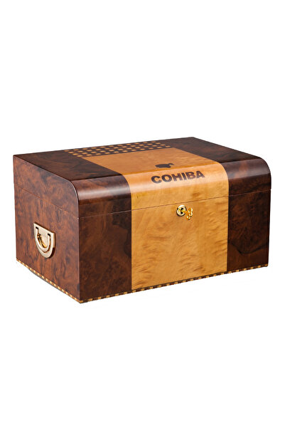 COHİBA Cohiba Cedar Kulplu Tepsili Puro Kutusu Humidor Kahve 100s