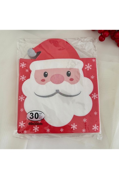 takı tutkum New Year's Eve Cute Santa Claus Motif Patterned Napkin 30's