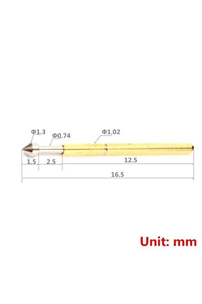 Genel Markalar Pogo Pin P75-e2 100 Adet Set Altın Kaplama Yaylı Test Probu Pi...