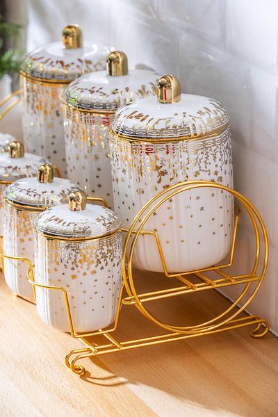 ACAR Joanne 8 Piece Spice Set - Gold Color