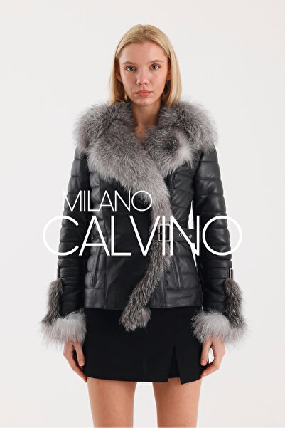 Milano Calvino سترة جلدية فروي