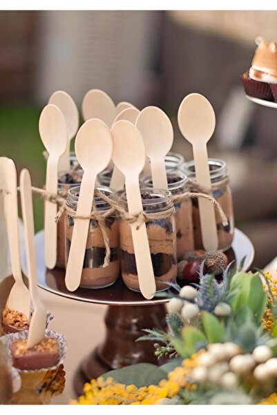 GİZPAK Tahta Kullanat Kaşık 100 Adet 16cm