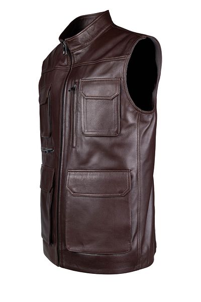 Tamer Tanca Men's Genuine Leather Brown Vest Leather Coat