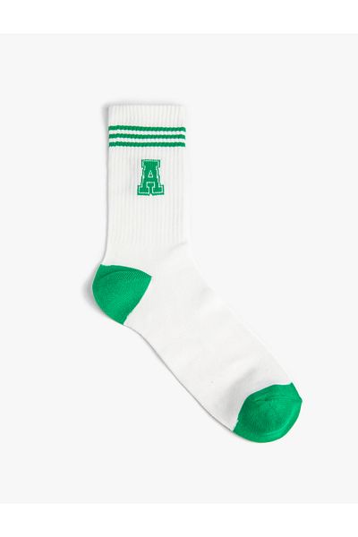 Koton College Sock Socket Letter Embroidered