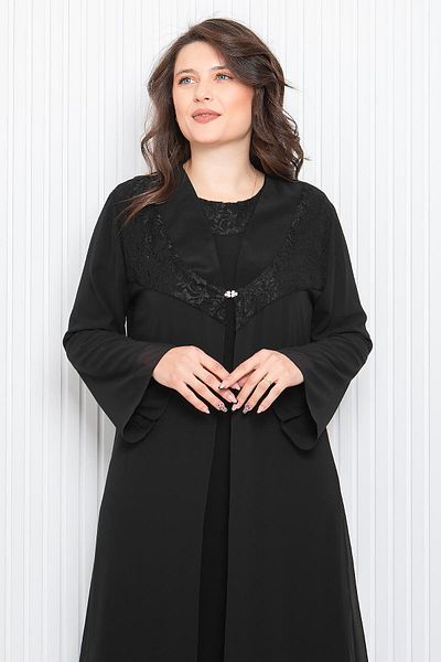 DENİMİNİ Chiffon Plus Size Hijab Evening Dress Suit