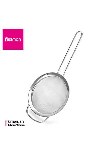 Fissman Steel Strainer With Handle Silver 16cm