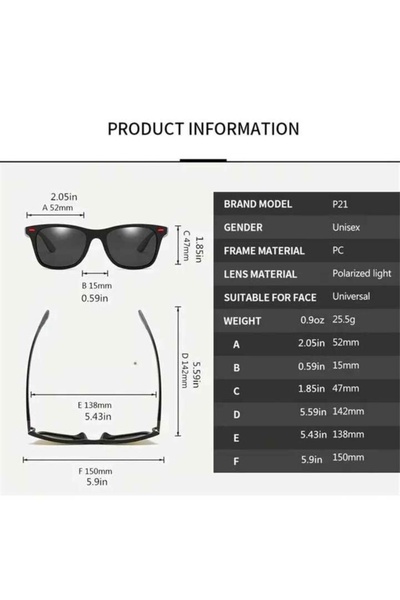 pullmarkt Metal Menteşeli - Polarize - Unisex Güneş Gözlüğü unisex gözlük