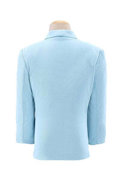 Babyhug Full Sleeves Classic Stretch Fit Party Suit Bow - Blue & White