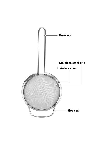 Fissman Steel Strainer With Handle Silver 16cm