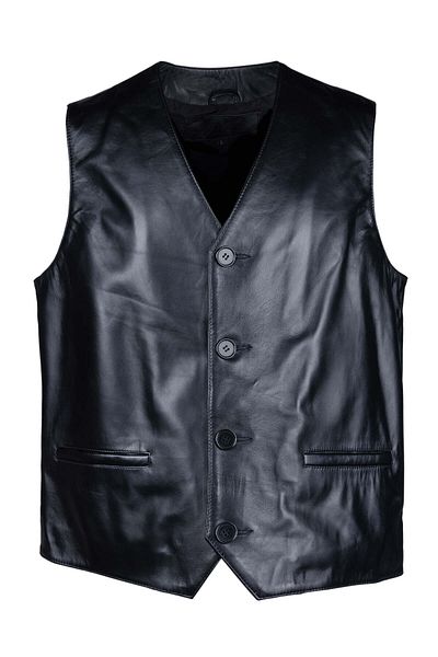 Tamer Tanca Men's Genuine Leather Black Vest Leather Coat
