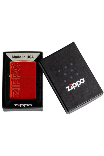 Zippo Metallic Red Logo Dizayn Çakmak
