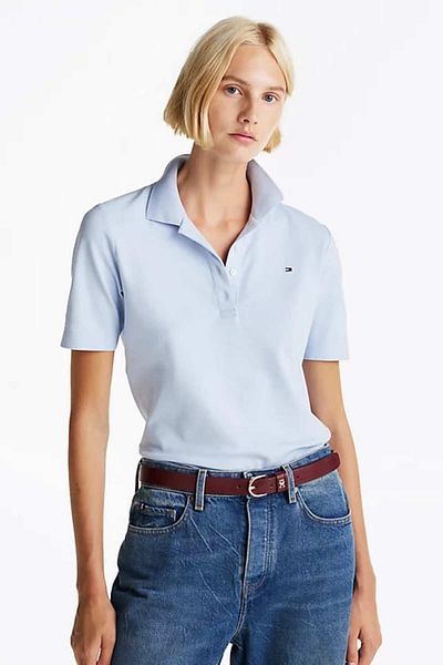 Tommy Hilfiger Women's 1985 Collection Regular Polo T-Shirt - Light Blue